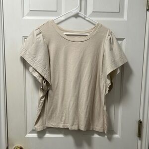 Old Navy Cream Flutter Sleeve Women's Top Size XXL